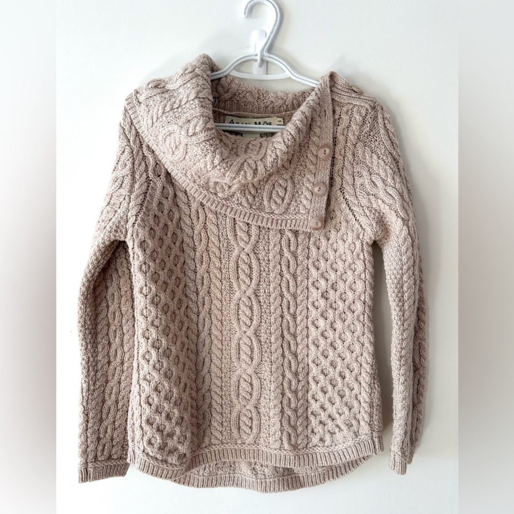 ARAN MOR 100% Soft Merino Wool Sweater | Made in Ireland | Small